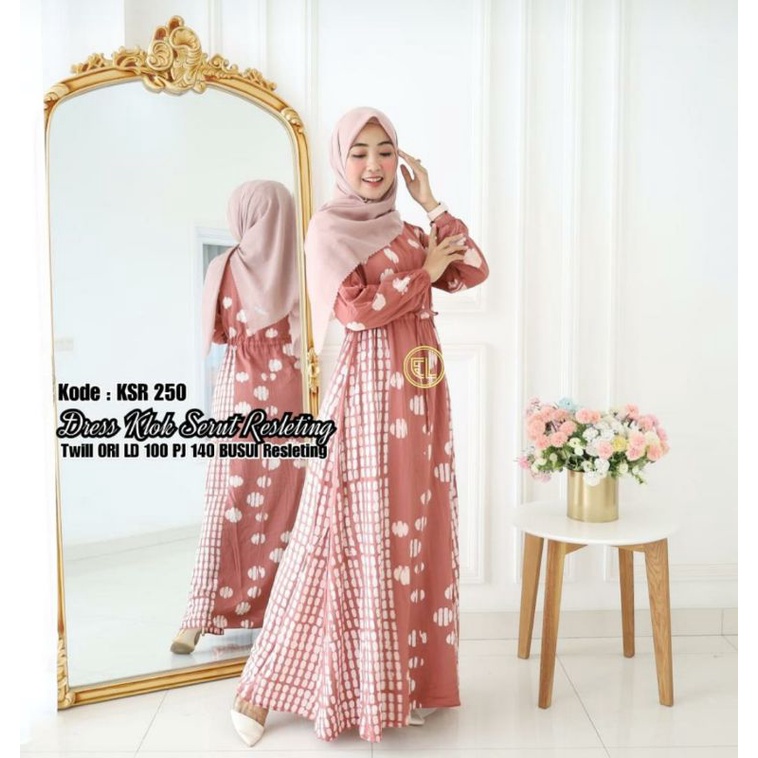 motif baru gamis twill ori batik elzhaf KSR 250