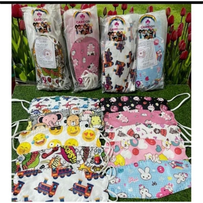 Masker KF94 Anak Motif Karakter Cowok Cewek 10 Pcs Murah