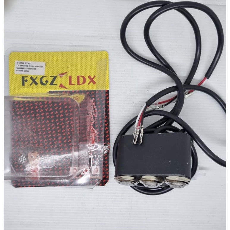 Saklar Holder Besi 3 Fungsi Mode Tombol Motor Universal Variasi Modifikasi Kiri On Off Lampu