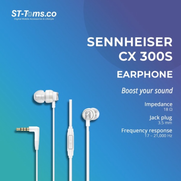 Jual Sennheiser CX300S  CX 300 S  CX300 S Earphones - White Berkualitas
