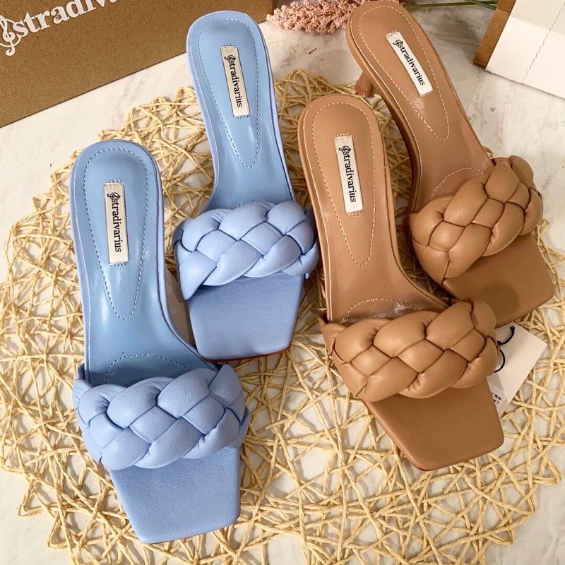 SANDAL WANITA KEKINIAN BRANDED STS SENDAL HEELS BRAIDED STS01 PREMIUM IMPORT