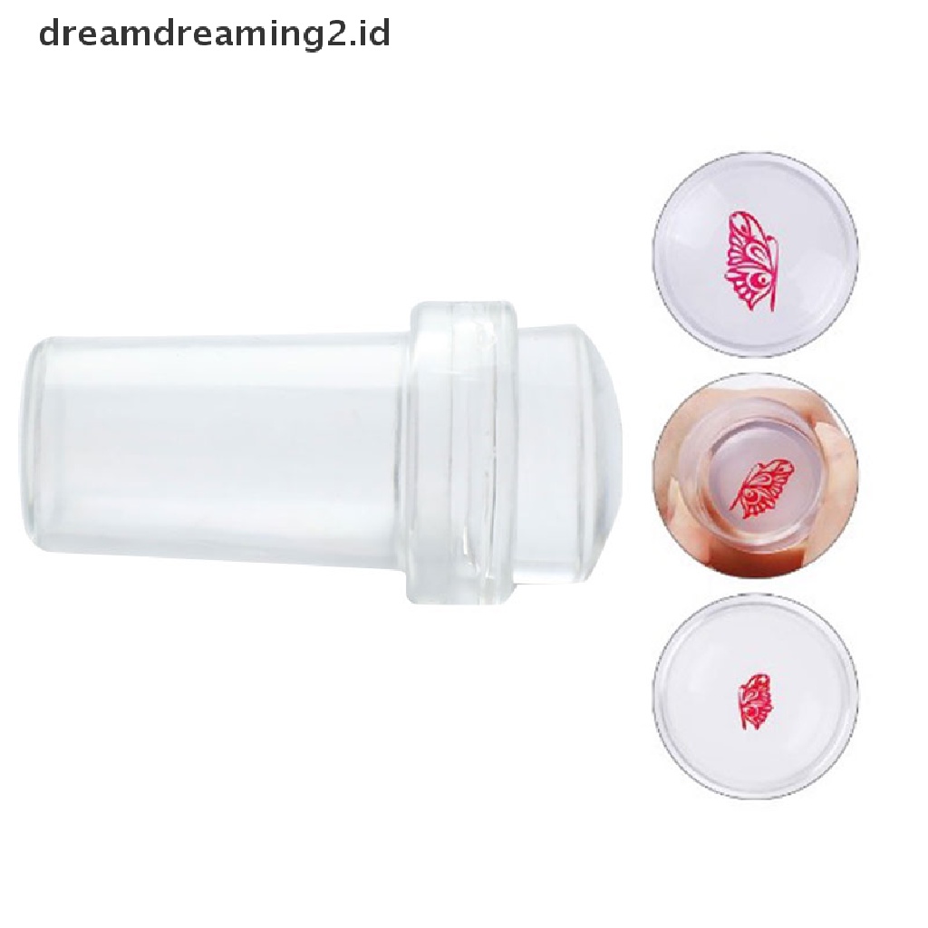 (Hot Style You Like) Set Stempel Jelly 2.4cm + Scraper Bahan Silikon Untuk Nail Art Diy