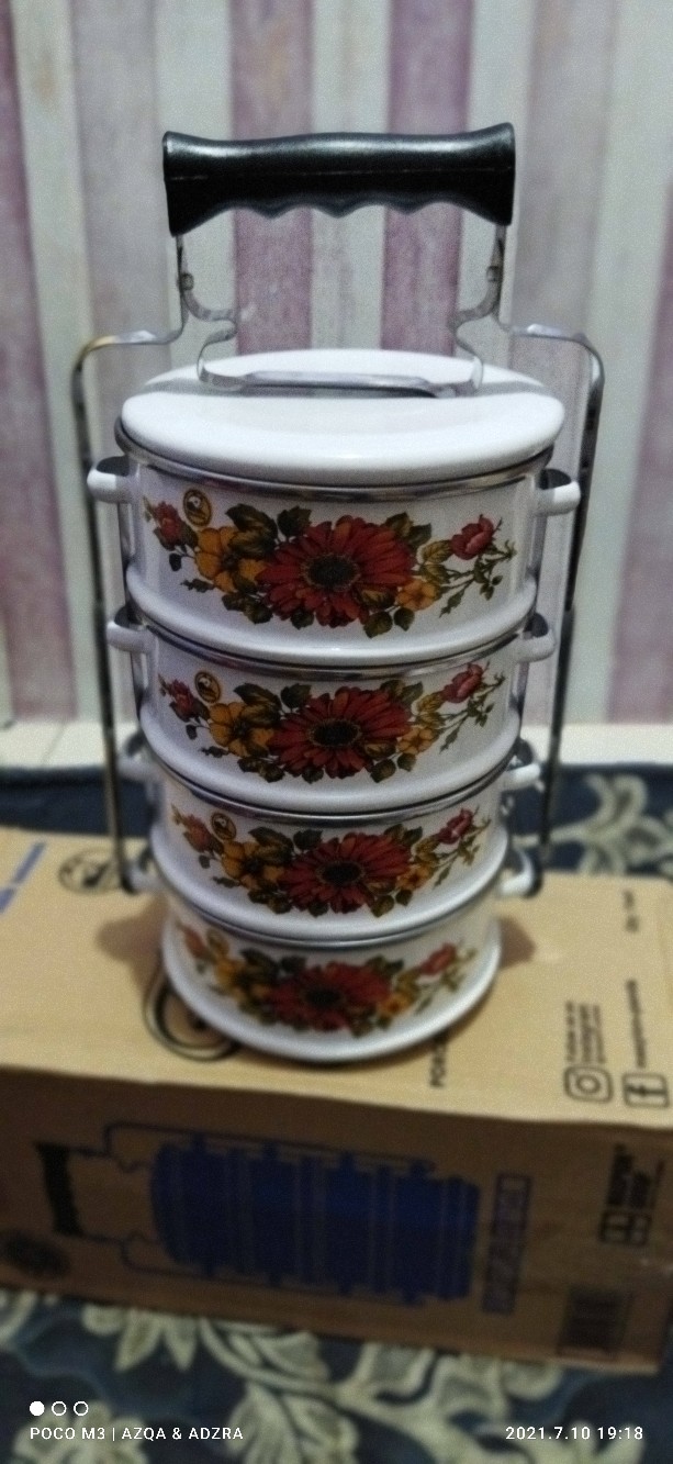 Rantang Susun Enamel Ukuran 14 Susun 4 Maspion