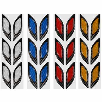 [6PCS] Carbon Fiber Car Sticker Auto Warning Decal Strips / Sticker Decal Strips Carbon Fiber Auto Warning / Sticker Strip Mobil Keren 6 PCS Stiker Strip Reflektif Untuk Mempercantik Mobil Murah Berkulitas / Stiker Pelindung Bemper Pintu Mobil Anti Lecet