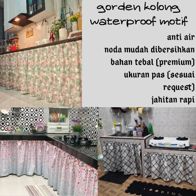 Gorden kolong dapur anti air waterproof motif