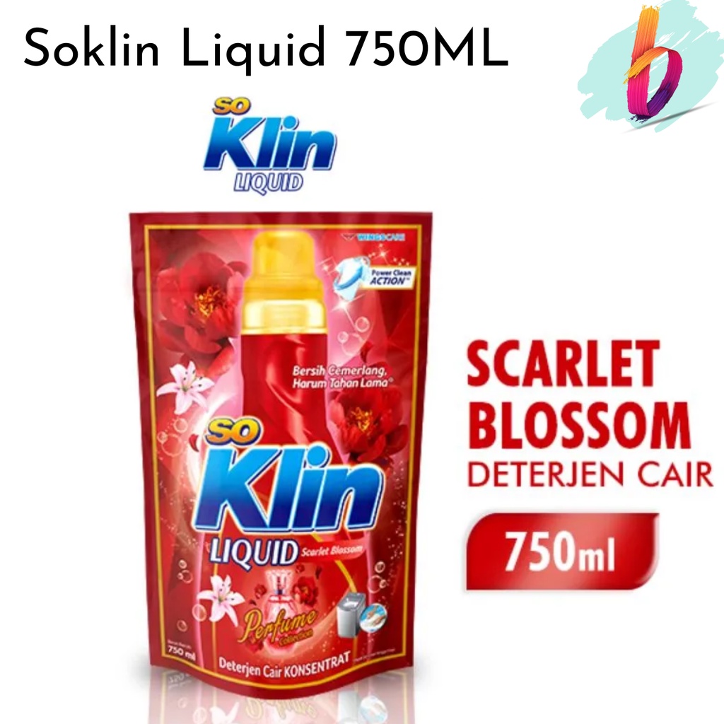 PROMO SOKLIN liquid 750ml detergen Cair Scarlet Blossom Violet Blossom
