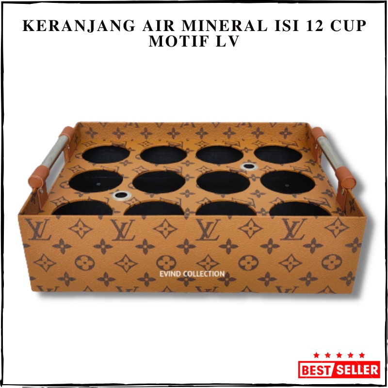 Keranjang Air Mineral Gelas Isi 12 Cup Motif Tempat Aqua Gelas Kulit SIntetis