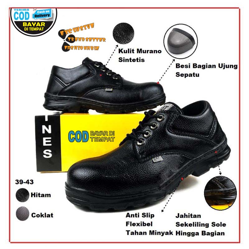 SEPATU SAFETY SEMI BOOTS PRIA KULIT BOOT SAVETY BUT SEPTI BUTS SEVTI BOT SEPTY BOTS SEFTY KERJA PROYEK