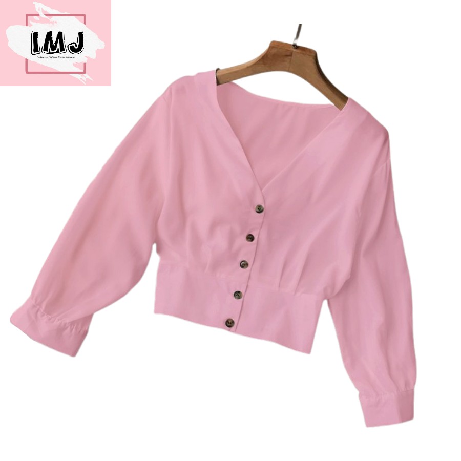 IMJ NITA CROP baju atasan wanita terbaru blouse korean style blouse