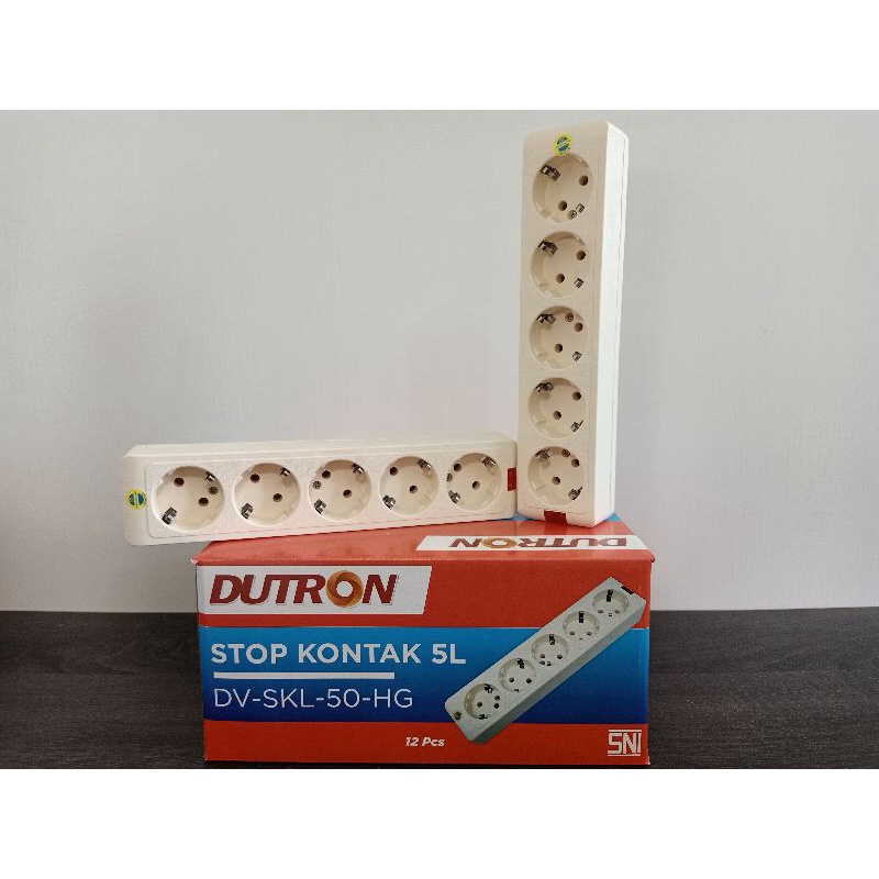 STOP KONTAK 5 LUBANG DUTRON DV-SKL-50-HG COLOK COLOKAN SAMBUNGAN LISTRIK KUNINGAN ASLI 5LUBANG TANPA KABEL