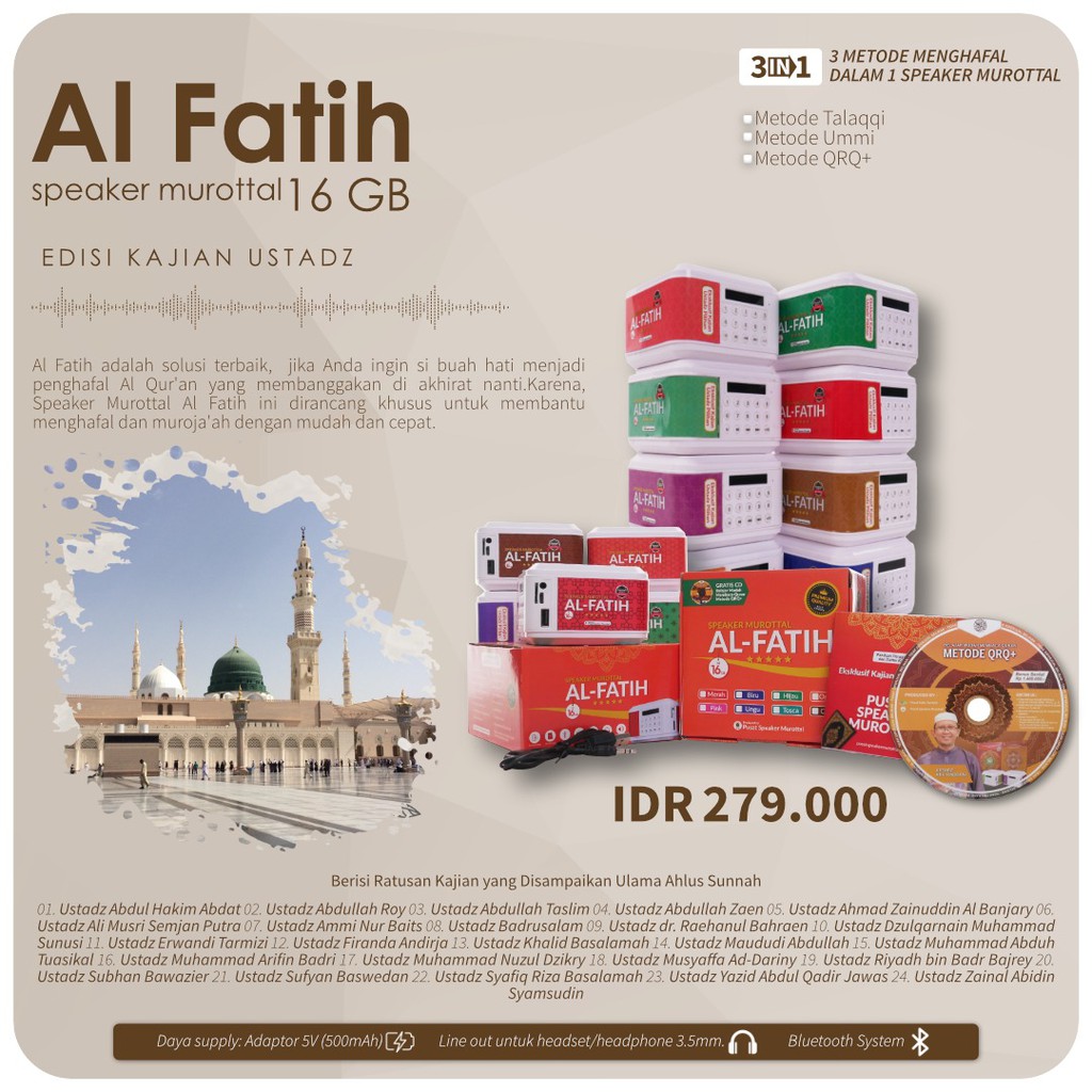 Speaker Murottal Al Fatih & Ya Bunayya