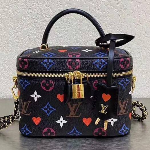 TAS LV GAME ON VANITY PM BAG BLACK HITAM ORIGINAL ASLI TERBARU SELEMPANG KECIL MUAT IPHONE 11