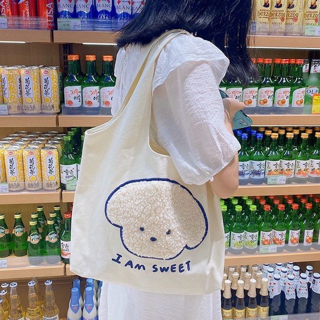 NAOMI - Tote Bag Shinaya Impor Canvas Premium - Tas Cantik Cute - Totebag - tas tote bag - tas Wanita kantong belanja kantong shopping - Shina bag Murah Unik