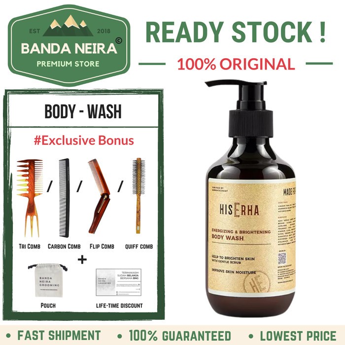 HISERHA / HIS ERHA Energizing & Brightening Body Wash / Sabun Badan