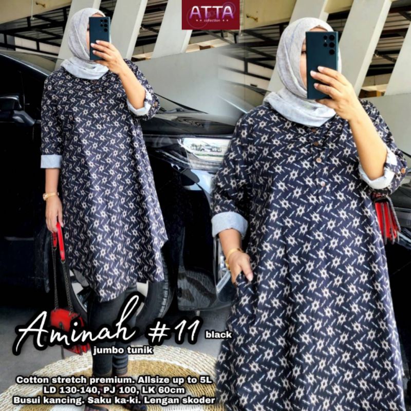 TUNIK SUPER JUMBO LD 130-140 BAHAN KATUN STRETCH WILUJENG | AMINAH #11