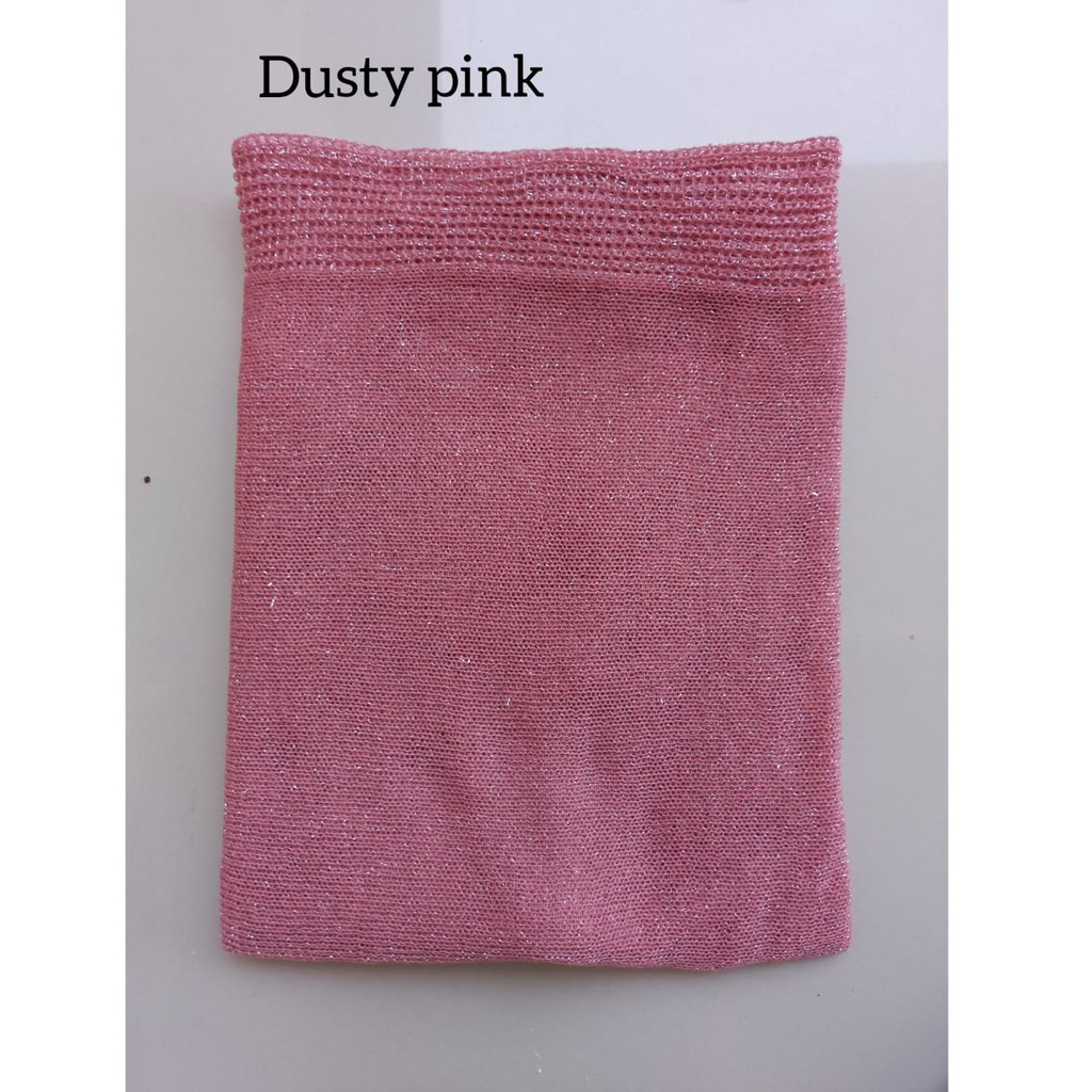 PASHMINA RAJUT GLITTER / PASHMINA RAJUT / HIJAB MURAH / RIAS PENGANTIN / PASMINA / KERUDUNG RAJUT-DUSTY PINK