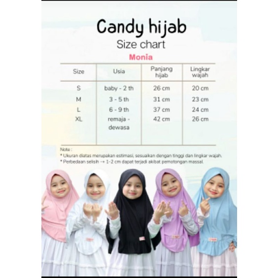 Candy Hijab Monia Black size MLXL | Hijab Terlaris