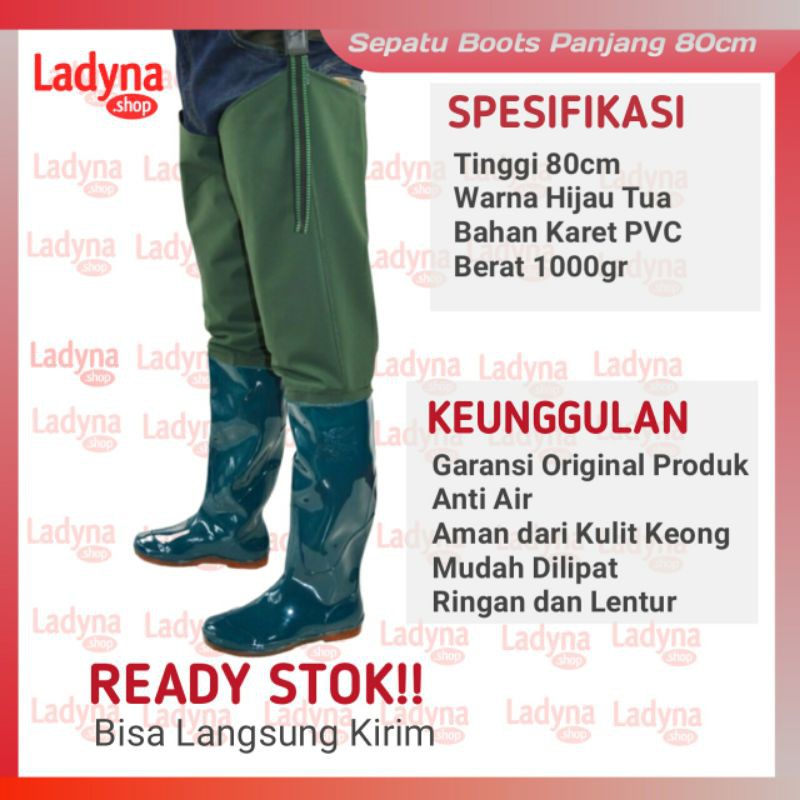 Sepatu Boots 80cm Karet Petani Sawah Anti Lumpur dan Keong Harga Murah
