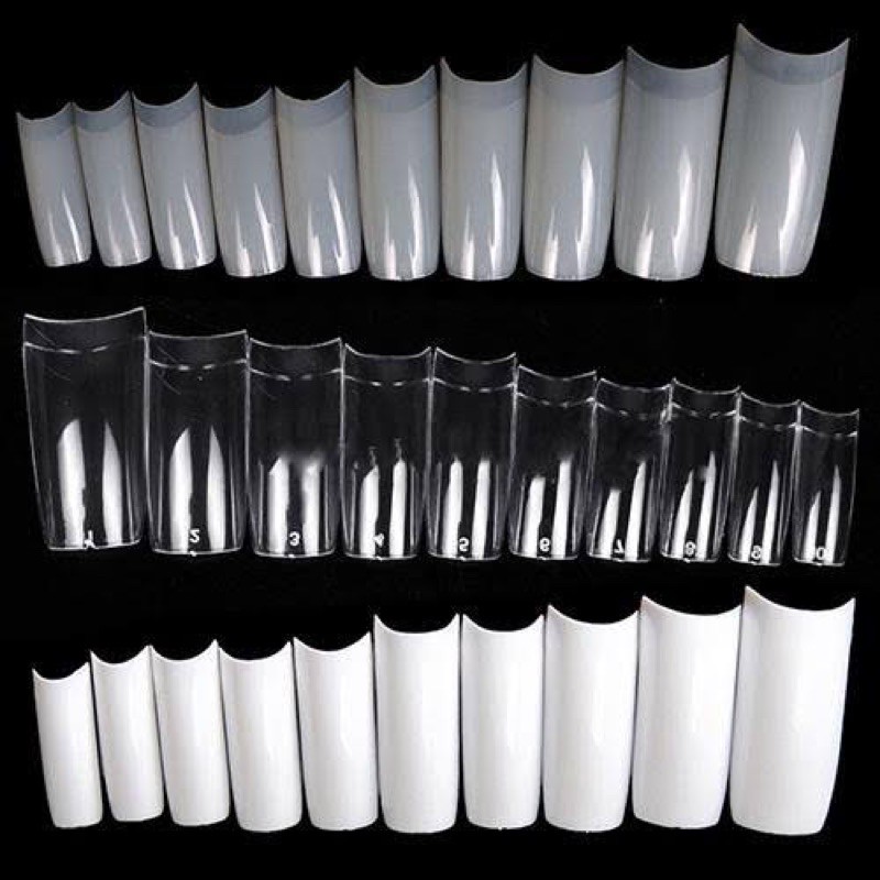 HALFTIP nail kuku palsu clear natural 500 pcs half tip kupal extension