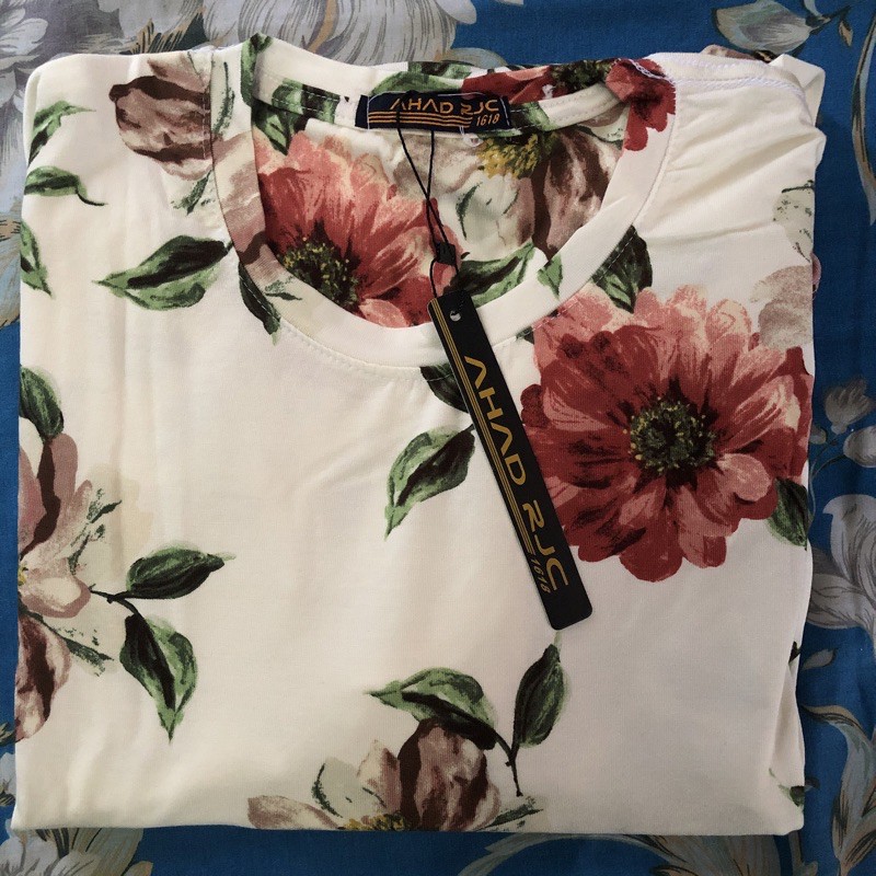 kaos bunga lengan panjang