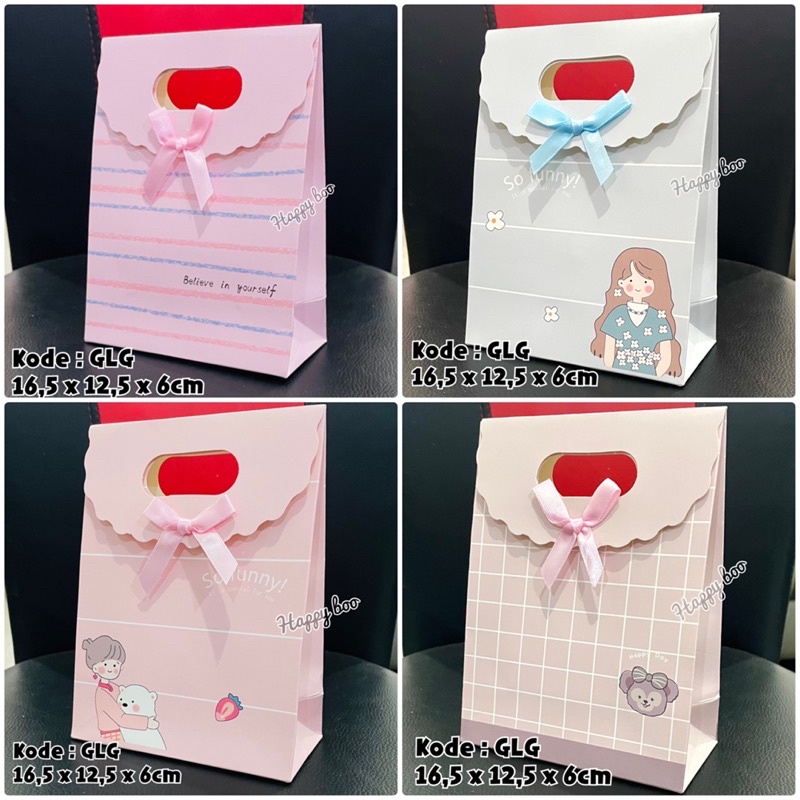 bag paper tutup small glg tas kado tas kertas bag pita kecil import goodie bag kado tas kado 16,5x12,5x6 cm