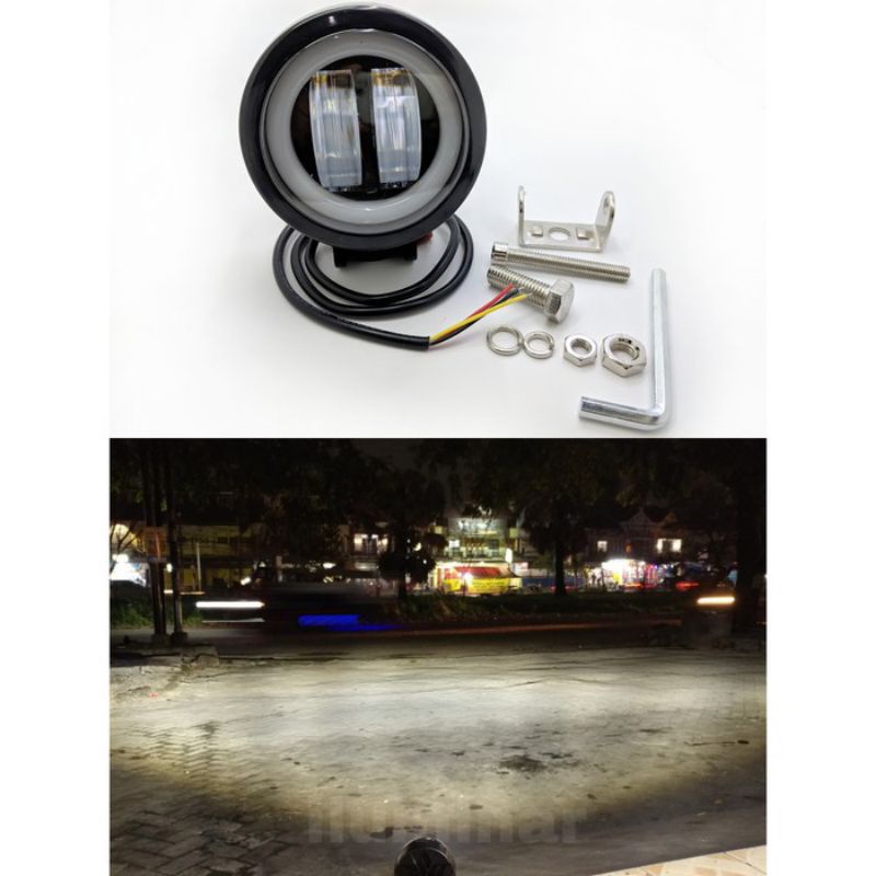 lampu tembak cwl 2mata lensa AE putih/lampu foglamp 64mm