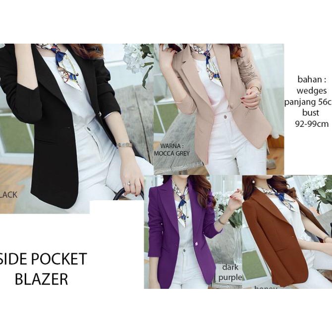 BLAZER HITAM LENGAN PANJANG WANITA / JAS KERJA KANTORAN FORMAL WANITA