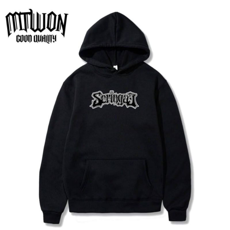 Jaket Hoodie band SERINGAI jaggermeister tarina rock punk metal music jacket non Zipper hitam pria w