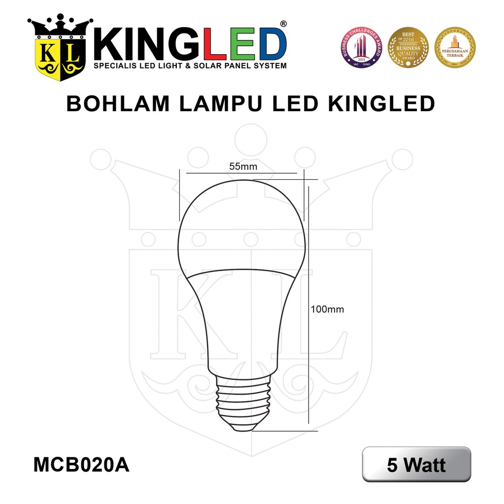 KINGLED Lampu Bola LED 3 Watt / 5 Watt / 9 Watt / 12 Watt / 15 Watt / 18 Watt