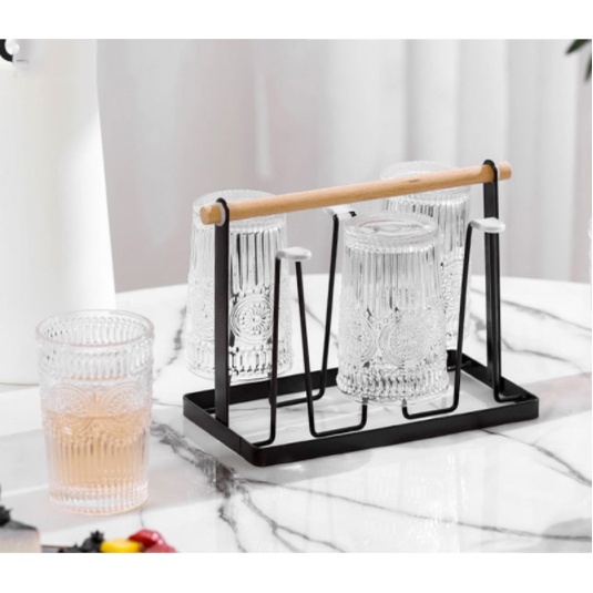Rak Gelas Gantung 6 Slot / 6 Slot Cup Holder / 6 Slot Cangkir Tempat Gelas
