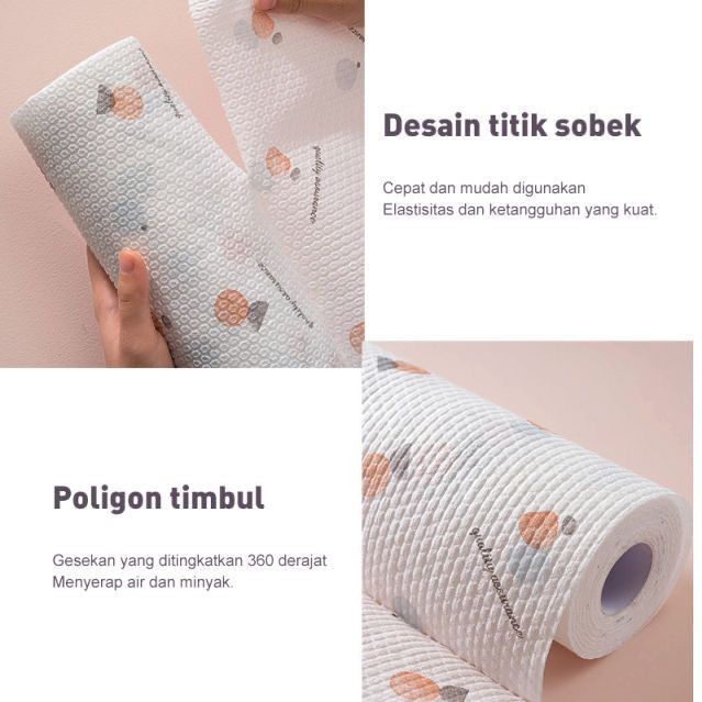 Tissue Roll Bisa di cuci Kain Lap Nyerap Minyak Lembut Pembersih Alat Dapur