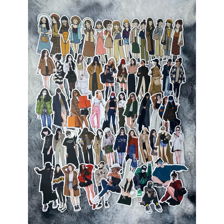 

60Pcs / Sticker Girls / Anti Air / Sticker Aesthetic / Sticker Journal / Sticker Thmblr / Sticker Helm