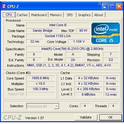 Processor Intel Core i5 2310 tray Socket 1155 Sandy Bridge