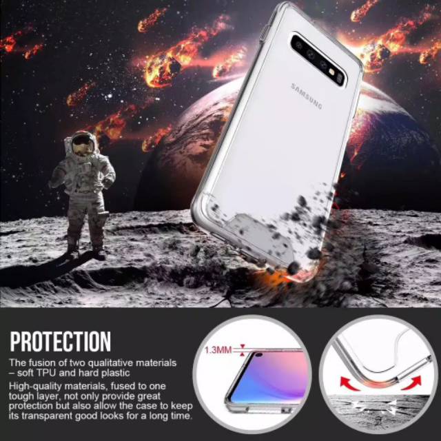 Military SPACE SAMSUNG S10 PLUS NOTE 10 lite 20 ULTRA S21 S21+ S20 FE S21 FE S22 S23 ULTRA S22+ A14 CLEAR CASE CASING COVER armor