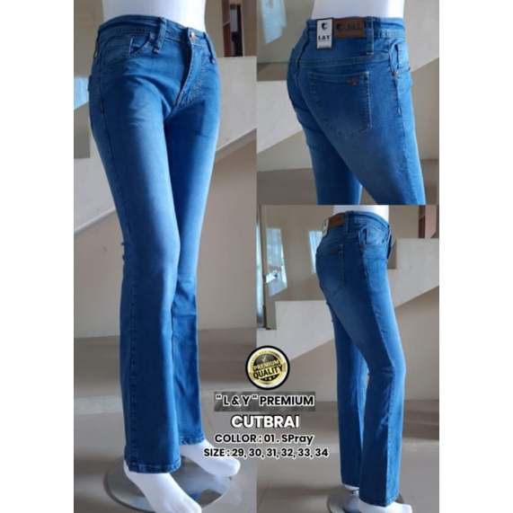 Jeans L&Y Cutbrai jeans Wanita terlaris termurah