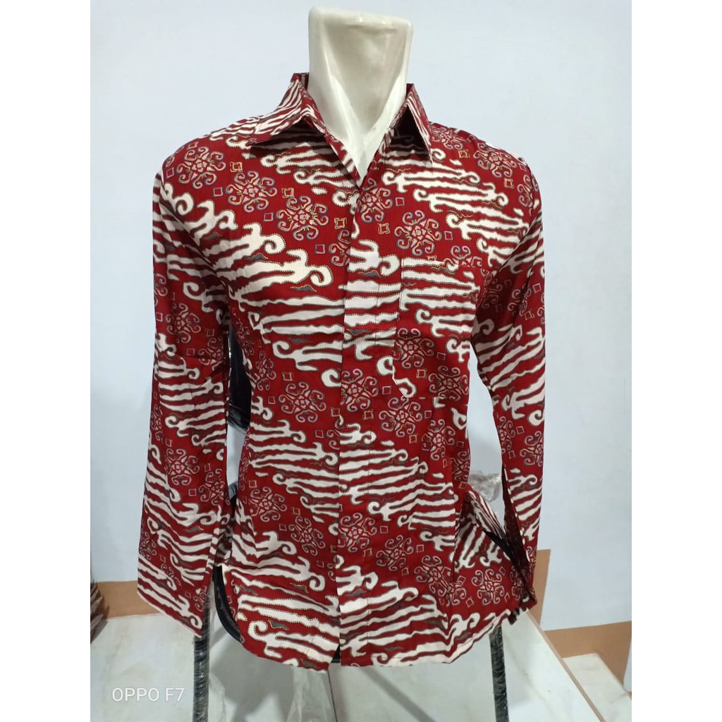 Pusat Grosir Sellyshop Kemeja Batik Parang Prada Foil Model Klep Intip Tangan Panjang(real Pict) zWlLYNefy7OJ6M