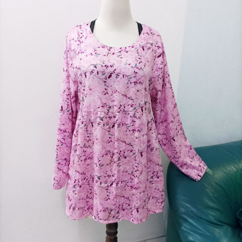 Blus wanita lengan panjang katun rayon