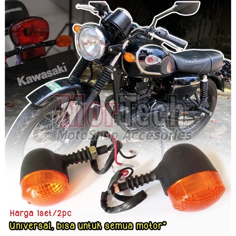 Lampu Sen Sein Klasik Tawon Mini Bulat Kawasaki Klx Trail CRF W175 Custom Japstyle Caferacer Scrambl