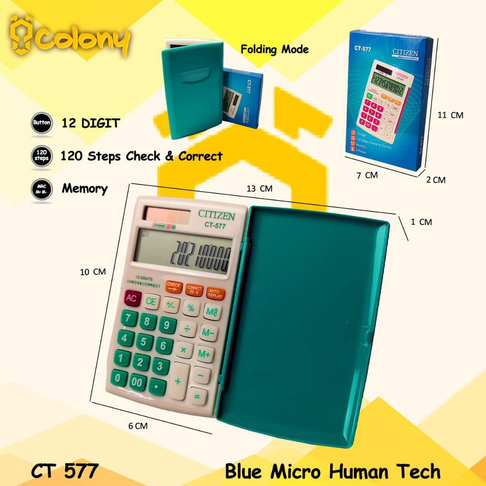 

Kalkulator Citizen SDC-812BN Kalkulator Mini Saku Kecil Digital 12 Digit Calculator