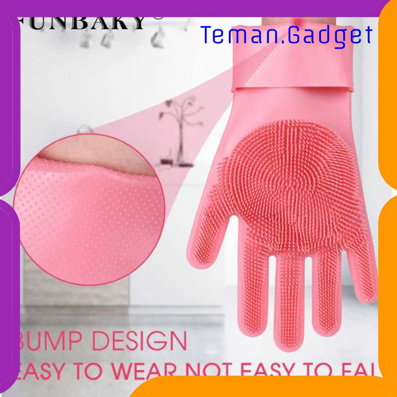 TG-DE454 FUNBAKY SARUNG TANGAN SIKAT MENCUCI MAGIC SILICONE GLOVES - E034