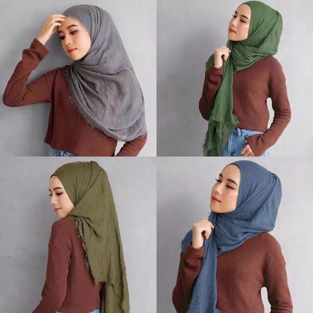 Termurah Pashmina Crinkle Azara / Pashmina Crinkle / Crinkle Azara-Random Warna Acak