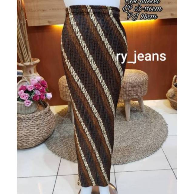 Rok plisket batik bawahan kebaya jarik kerut songket