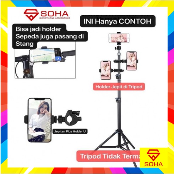 HRT-007 Universal Penjepit Plus Holder / Mount Holder Bisa di Atur 360 Derajat Buat di Trip