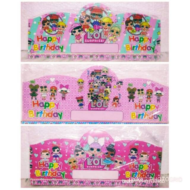 MarMon, LOL topi mahkota ultah anak perlengkapan ultah anak