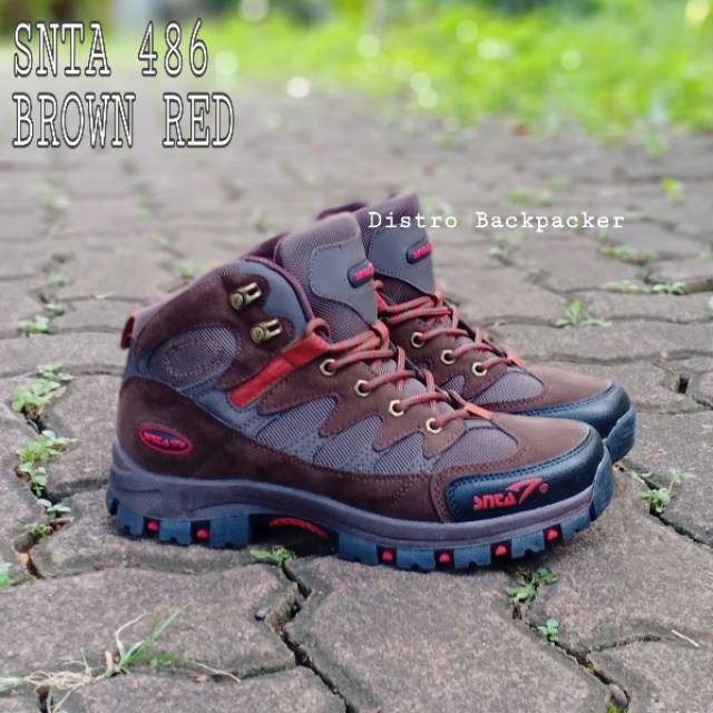 NEW - SEPATU GUNUNG SNTA 486 BROWN RED