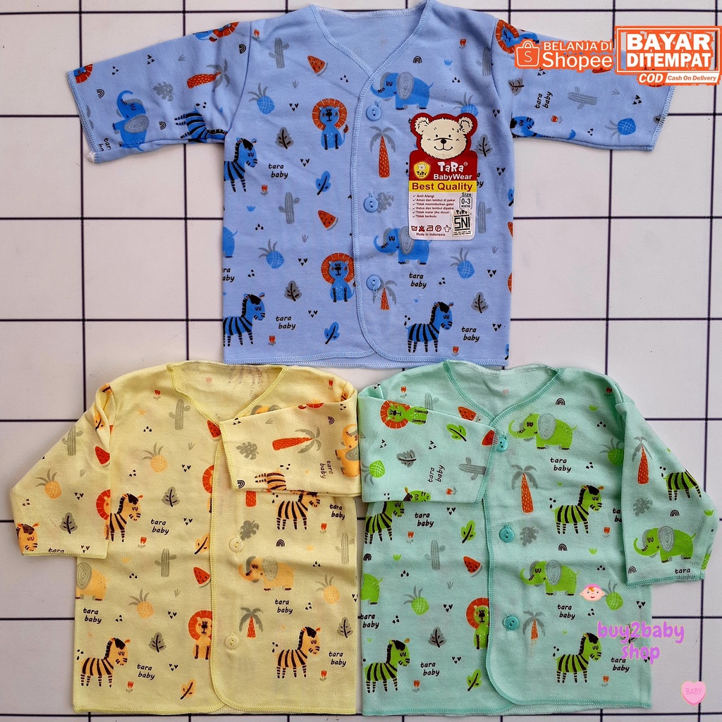 Baju bayi piyama panjang Tara Cute Forest Series 0-3 Bulan 3 PCS