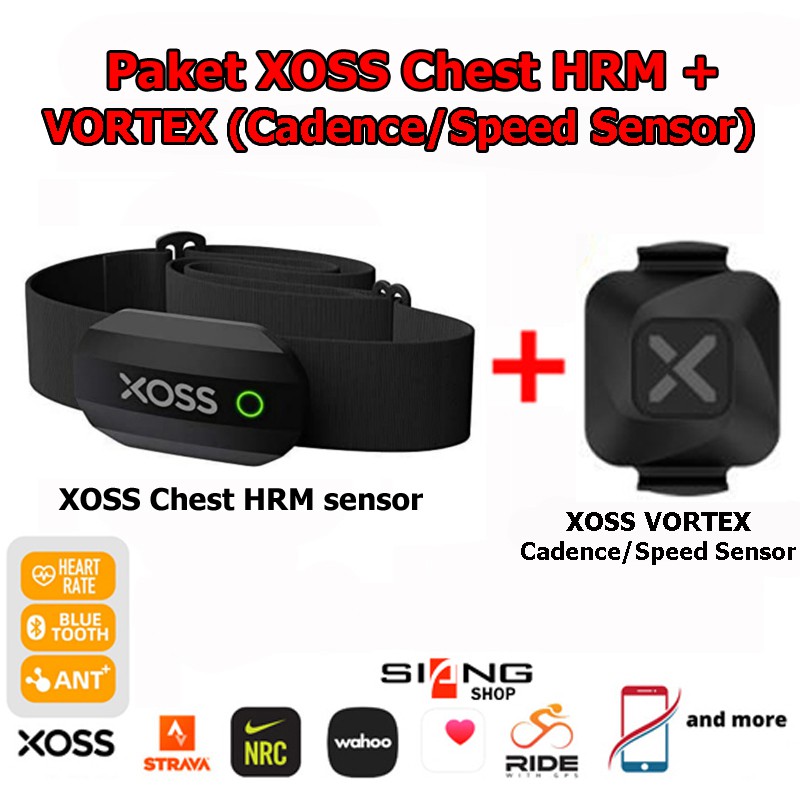 Paket XOSS Chest Heart Rate Sensor + VORTEX Cadence/Speed