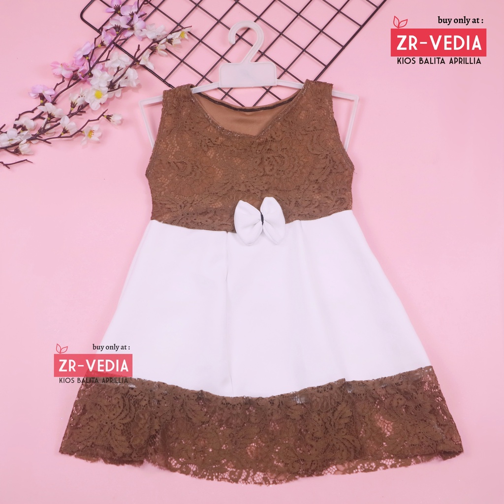 Dress Zulfa uk 4-5 Tahun / Baju Brukat Import Dres Brokat Anak Perempuan Pakaian Balita Cewek