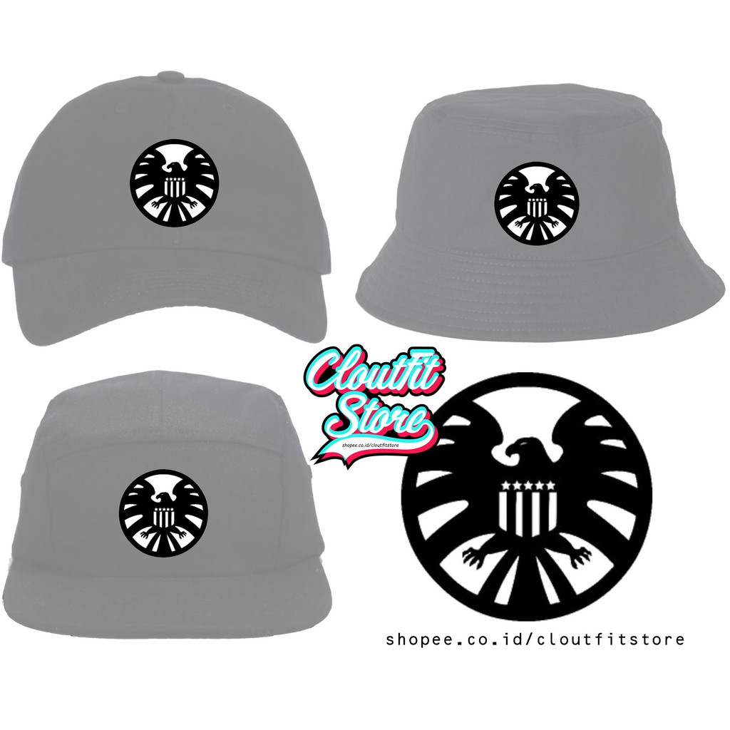 Topi Bordir Agents of S.H.I.E.L.D. Shield Snapback 5 Panel Baseball Cap Bucket Hat Five Panels