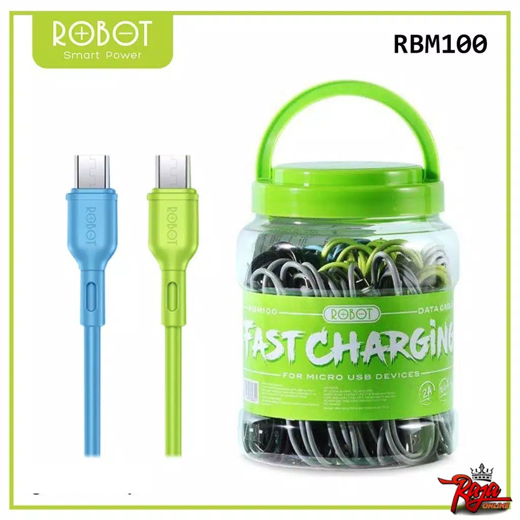 Kabel Charger USB  Robot RBM100 Micro USB Original 100cm Fast Charging